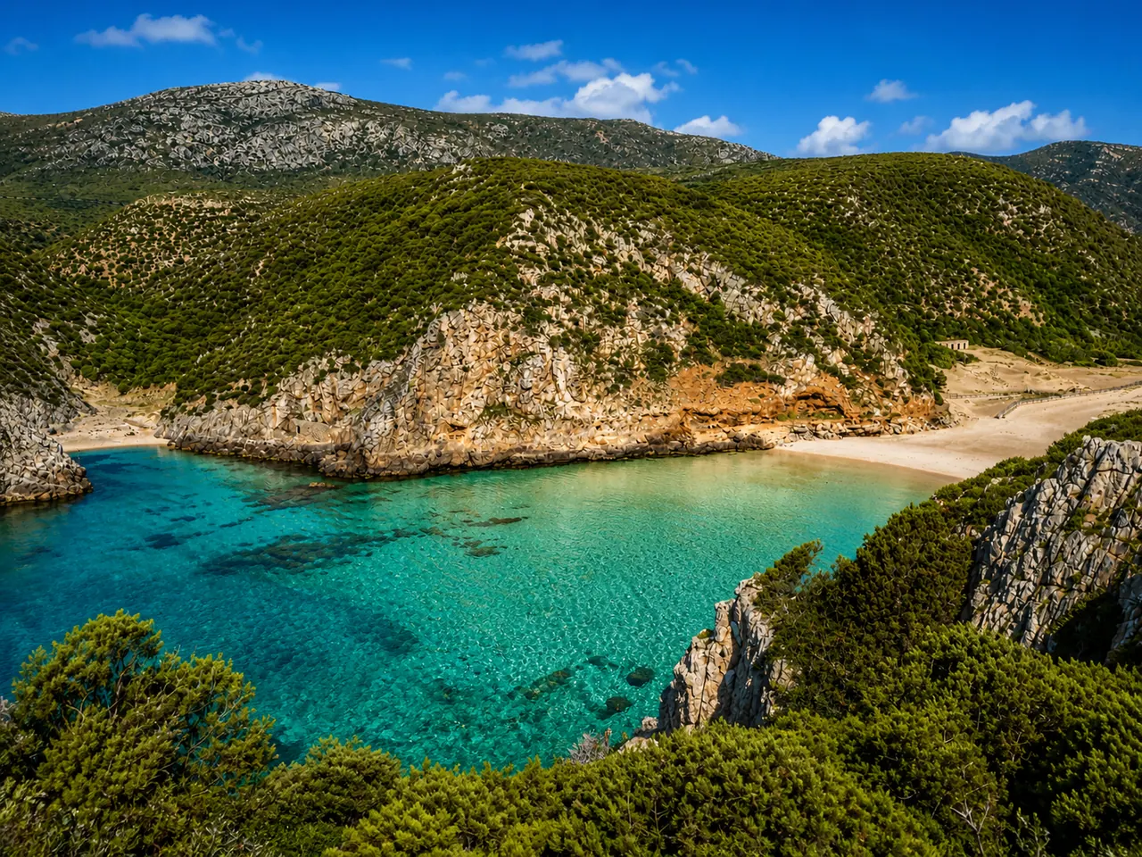 Cala Domestica, Buggerru — insenatura selvaggia con acqua turchese tra falesie