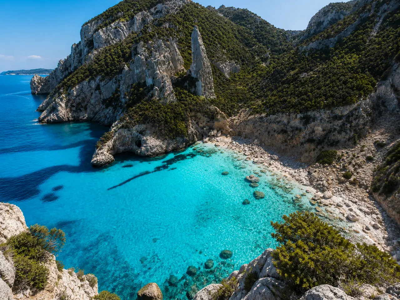Cala Goloritzé, Baunei — baia con guglia calcarea e acqua turchese