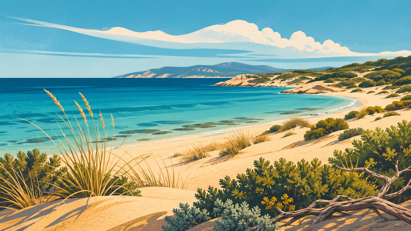 Pistis — illustrazione categoria: Spiaggia con dune